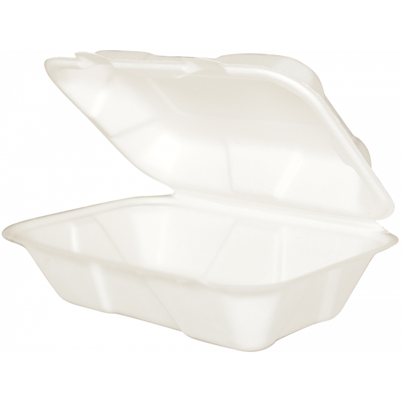 MENU BOX UNDIVIDED BAGASSE- WHITE- RECTANGULAR 700 ML- 235 x 140 x 67 MM- WHITE- 50 UNITS