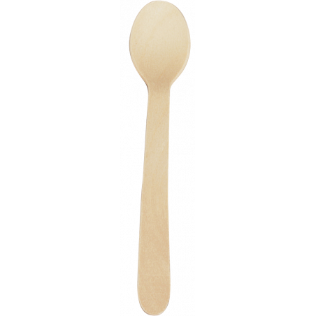 COFFEE SPOONS- WAXED BIRCH WOOD- NATURAL- 111 MM- 100 PIECES