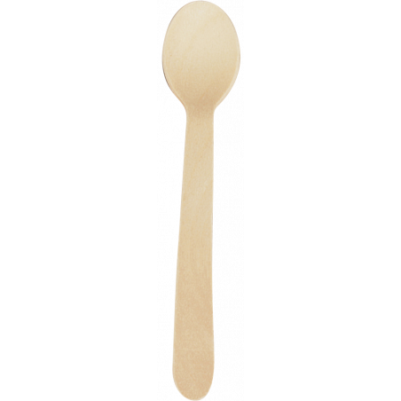 COFFEE SPOONS- UNTREATED BIRCH WOOD- NATURAL- 111 MM- 100 PIECES
