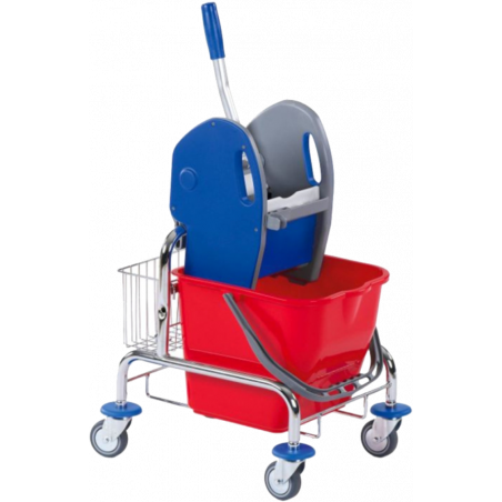 SINGLE CLEANING TROLLEY WITH BASKET 17 LITRE- SOLID