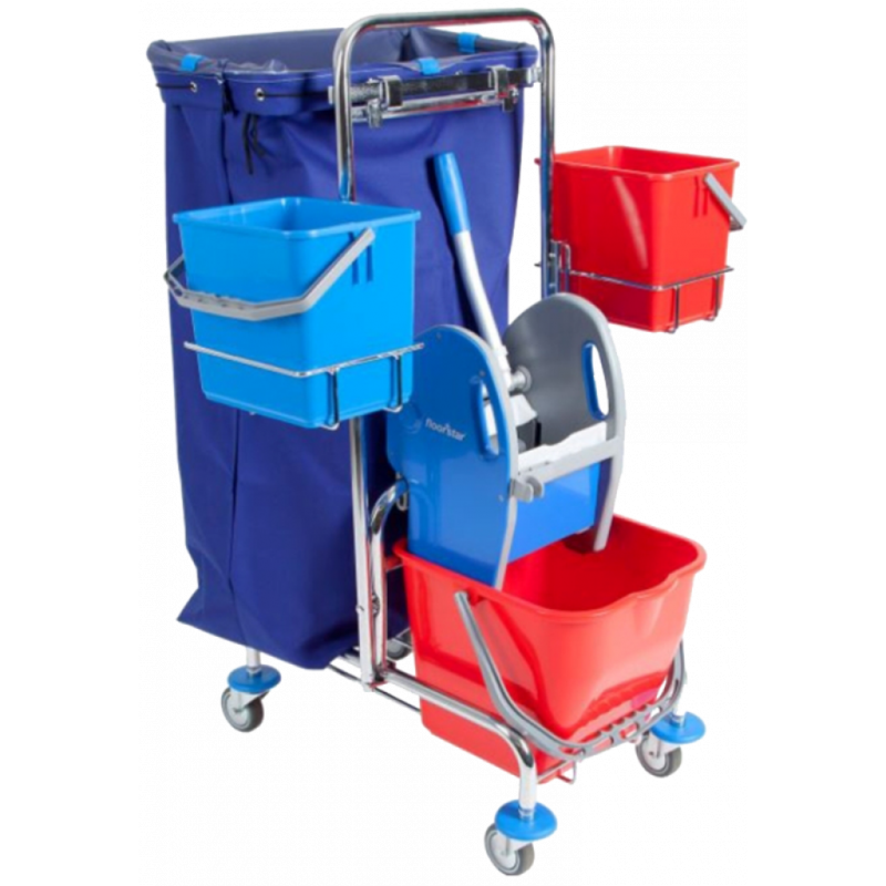 SINGLE CLEANING TROLLEY 17 LITRE EQUIPPED- SOLID