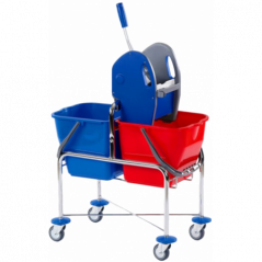 DOUBLE CLEANING TROLLEY ELEVATED 17 LITRE- SOLID