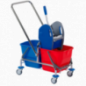 DOUBLE CLEANING TROLLEY WITH DRAWBAR 17 LITRE- SOLID
