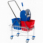 DOUBLE TROLLEY WITH DRAWBAR AND BASKET 17 LITRE- SOLID