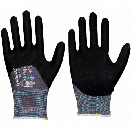 LEIKAFLEX® BRILLIANT- 15GG FINE-KNITTED GLOVE WITH NFT®-COATING- BACK OF HAND PARTIAL COATING