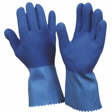 SOLIDSTAR® LATEX-HANDSCHUH- SUPER-BLUE ROUGH- RAUE HANDFLÄCHE