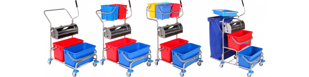 PATENT DOUBLE DRIVE-IN CLEANING TROLLEY