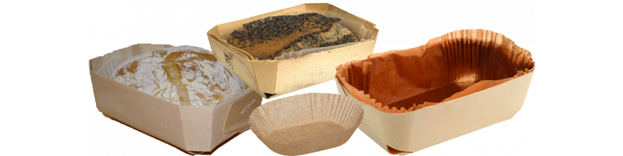 BAKING TINS MADE OF WOOD AND SILICONE PAPER