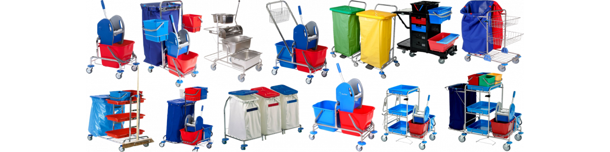 CLEANING BUCKETS - CLEANING TROLLEYS - SERVICE TROLLEYS
