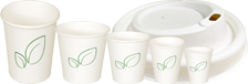 COFFEE-CUPS SINGLE-WALLED AND LID- INNER COATING OF PLA